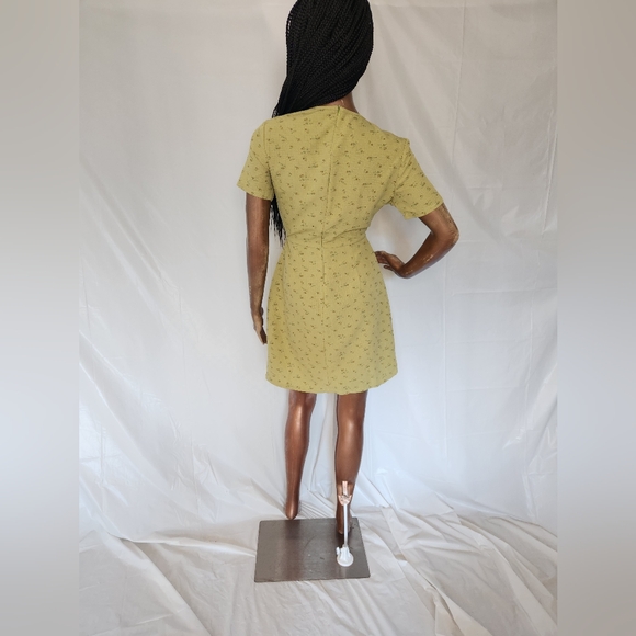 Olive Floral Tie-Front Cutout Open Back Mini Dress - Picture 8 of 15